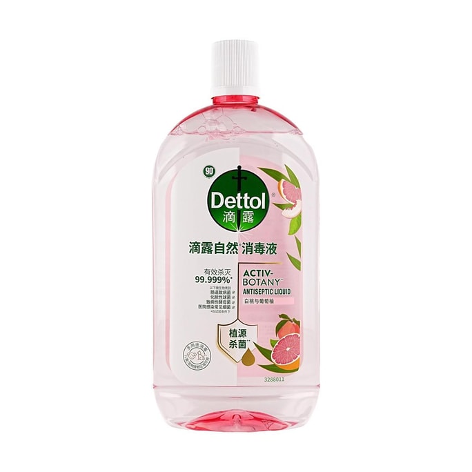 Dettol Natural Fragrance Disinfectant, Gentle Antibacterial, White Peach & Grapefruit Scent, 33.81 fl oz