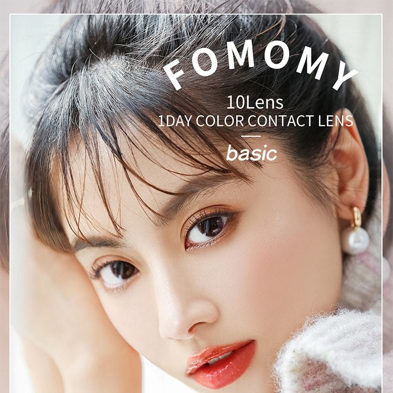 【日本美瞳/日本直郵】FOMOMY Basic 日拋美瞳 Black 經典暗黑「黑色系」10片裝 度數-2.50(250)預定3-5天 DIA:14.1mm | BC:8.6mm