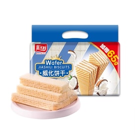 【中国直邮】 嘉士利 椰子味夹心威化饼干 办公室休闲零食 454g*1袋