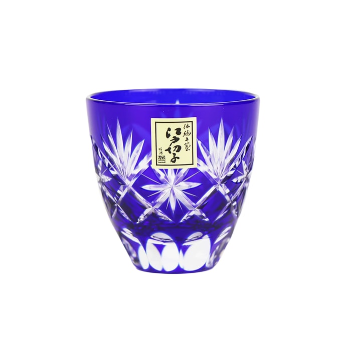 Tajima glass Sake Glass Collection Hoshi-mon (Blue 2.54fl-oz) Made in Japan