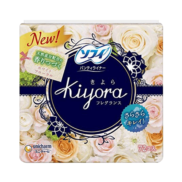 商品详情 - Unicharm 尤妮佳||苏菲 Kiyora超薄透气护垫(新旧包装随机发货)||幸福花香型 72片 - image  0