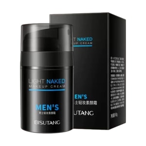 Men's Natural Foundation Cream Natural Coverage Oil Control Waterproof Brightening For Fair Skin Acne Scar Concealment Lightweight Transparent Men's BB Cream Easy Spread Non-Caking For Beginners 50g