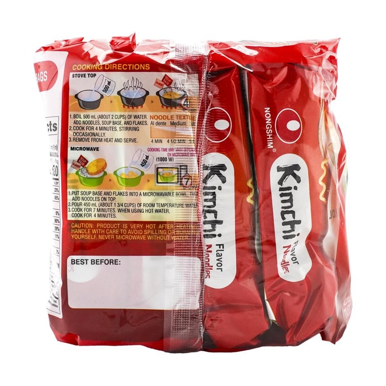 韓國NONGSHIM農心 韓式辣白菜拉麵 湯麵泡麵 4連包 480g 15