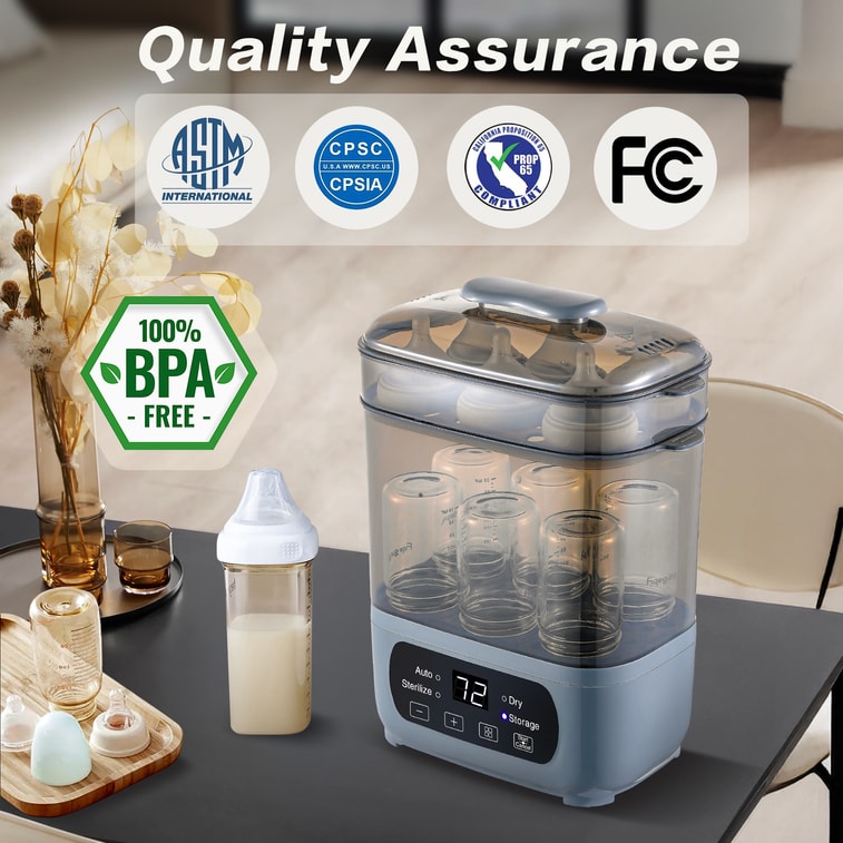 【中國直郵】 AMZBABYCHEF 4合1嬰兒奶瓶蒸煮烘乾機,帶快速烘乾功能的電動蒸煮器,通用型,適用於所有奶瓶 3