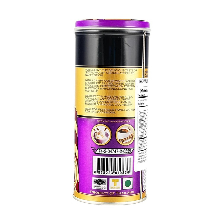 泰國VFOODS 皇家威化餅乾棒 巧克力奶油味 125g【泰國超人氣零食伴手禮】 5