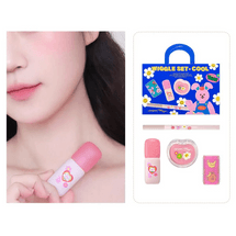 Nude Blur Tint Wiggle Wiggle Set, #02 Cool Basket - Tint#06 + Blusher#12 + Aegyo-sal Maker#02 + Hair Roll