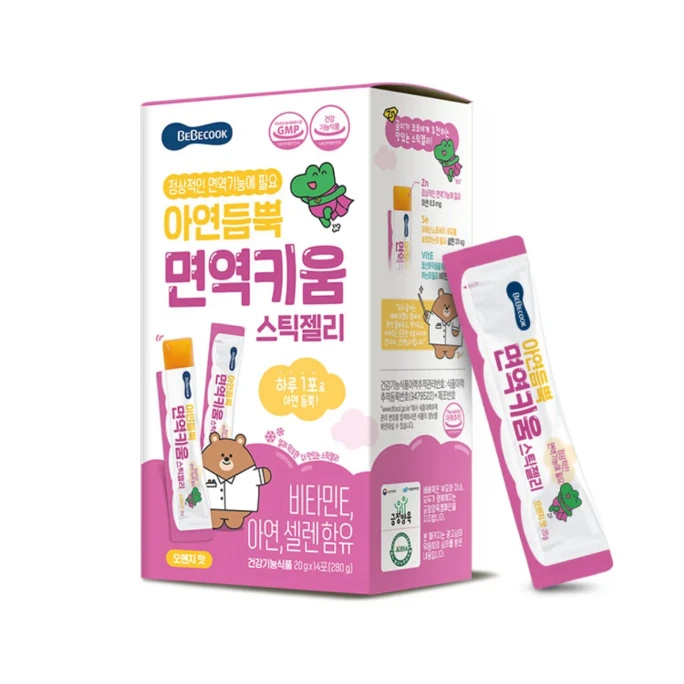 韩国BEBECOOK 免疫成长维E补锌条状果冻 20g*14包 【补锌】【免疫成长】【橙子味】