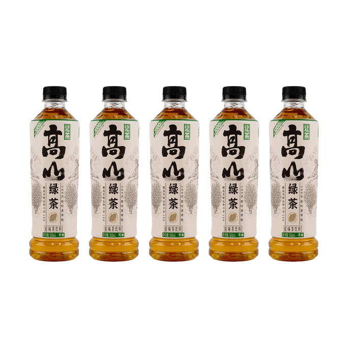 Sugar-Free High Mountain Green Tea - Original Flavor Tea Beverage 16.91 fl oz*5【Value Pack】