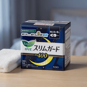日本KAO花王 LAURIER乐而雅 S零触感系列 无香型 超薄超长夜用卫生巾 2倍吸收超强保护 无荧光剂  400mm 11片入