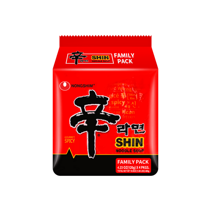Korean Spicy Shin Ramen - Instant Noodle Soup 4 Packs* 4.2oz