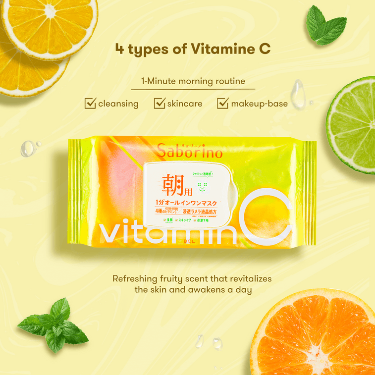 日本BCL SABORINO 早安面膜高渗透VC 60秒懒人保湿面膜 洁面护肤打底3合1 抽取式晨间面膜 醒肤补水 早C美白 30片入 5
