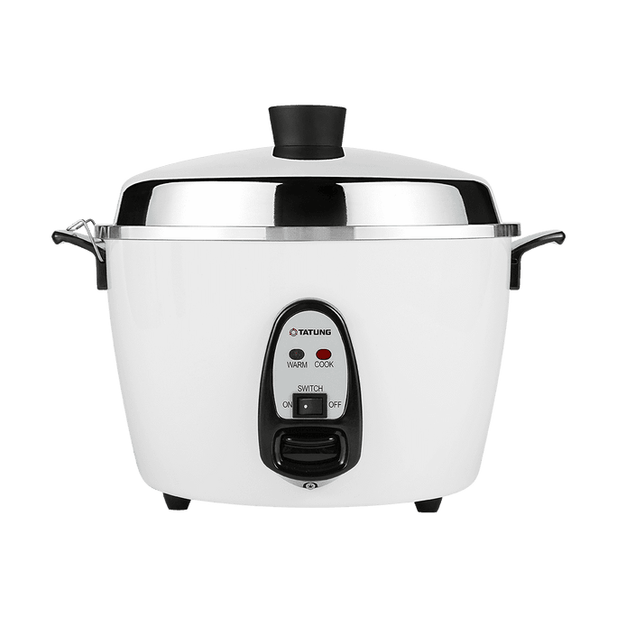パールホワイト Tatung 炊飯器、蒸しおよび煮込み機能付き、容量 10 杯 - モデル TAC-10G (アルミクックポット)