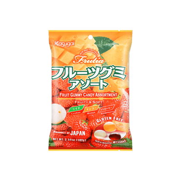 日本春日井 水果QQ软糖 草莓+芒果+荔枝综合味 102g