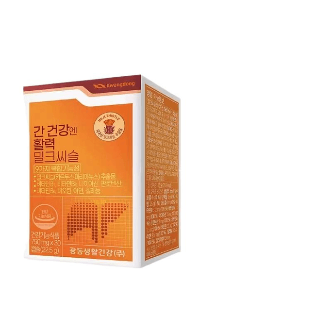 Kwangdong Milk Thistle Capsules For Net Maintenance Men's And Women's Liver Health, 30 Capsules * 1 Box