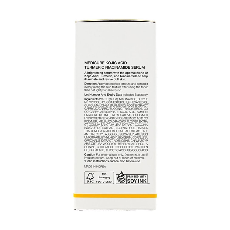 韩国MEDICUBE美蒂秋芙 曲酸姜黄烟酰胺精华液 30ml 焕亮阻黑 抗氧化 敏感肌适用 舒缓镇静泛红  12