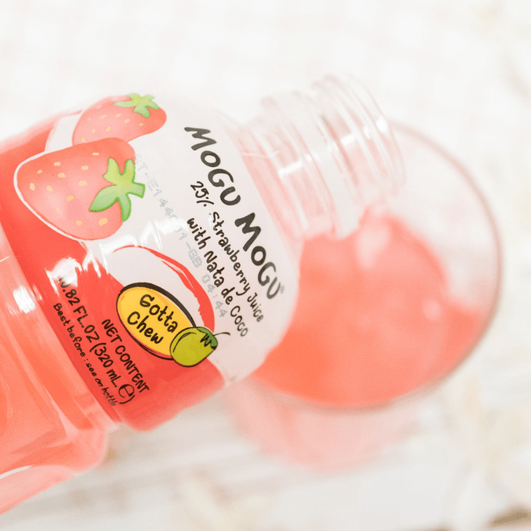 泰國MOGU MOGU 果汁椰果飲料 草莓口味 320ml 4