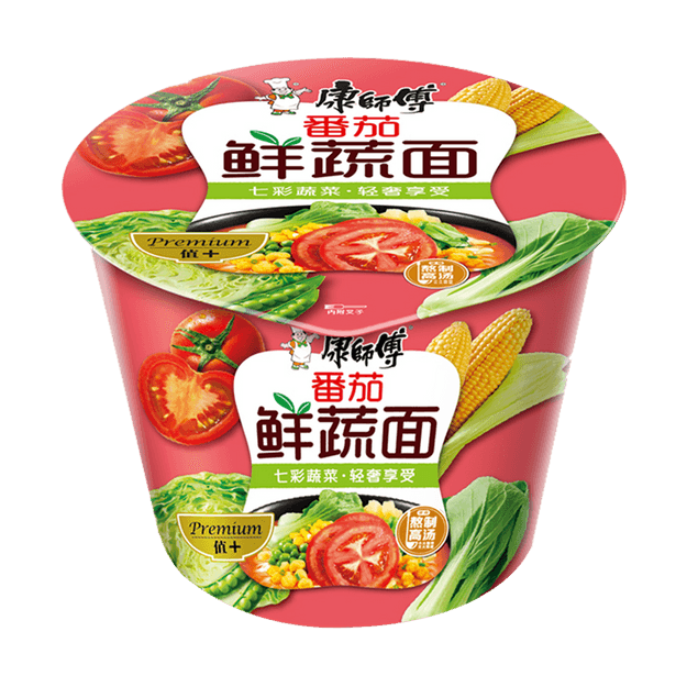 康师傅 方便面 番茄鲜蔬面 桶装 109g | 亚米