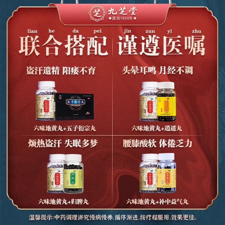 【中国直邮】 九芝堂 六味地黄丸 520丸 1盒 补肾 男士补精强肾  专科用药 阴虚肾虚 3