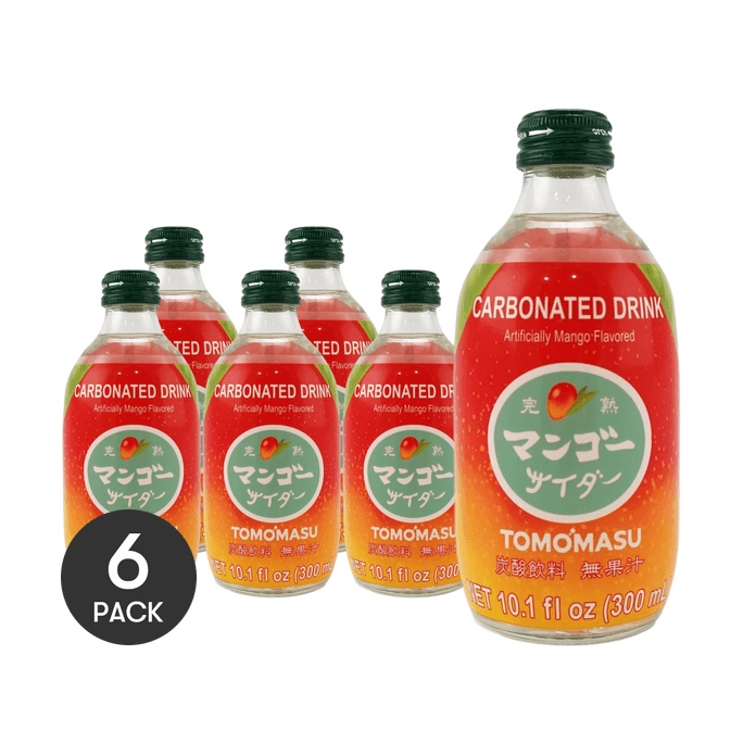 日本TOMOMASU 芒果味汽水 果味碳酸饮料 300ml *6【6份超值装】