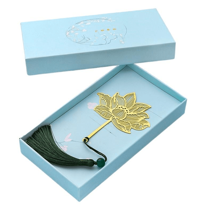 Brass Leaf Vein Bookmark Museum Cultural And Creative Chinese Style Bookmark Golden Lotus Bookmark 80 * 45mm