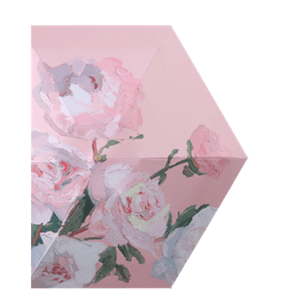 【中国からの直送】ジャワ島 - コンパクトで持ち運びやすい日傘、日焼け防止・UVカット機能付き、折りたたみ式、手描きイラスト、高級感あふれる芸術的なスタイル（ピンク牡丹柄）