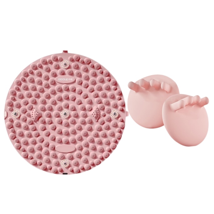Spot-Jogging Reflexology Foot Massage Mat Pink [40cm Diameter] + Arch Trainer And Corrector (Set Of Two)
