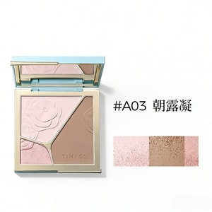【中国直邮】 彩棠 修容盘 膨胀盘A03 朝露凝(适合白皙肤色)三色哑光高光阴影膨胀面部提亮 17g