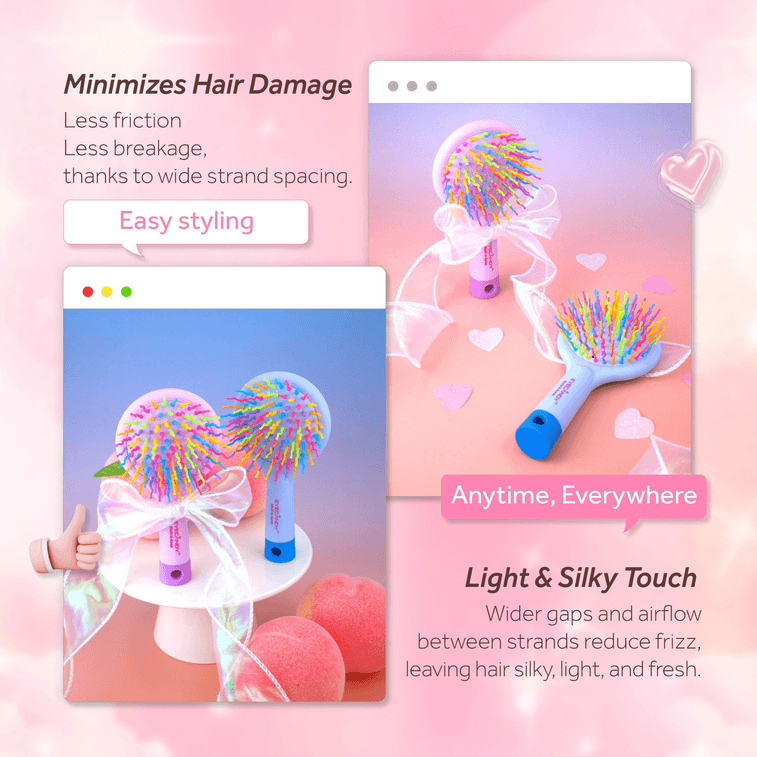 한국산 제복스 ​​익스텐디드 레인보우 볼륨라이징 S-브러시 (대형 블랙) 6