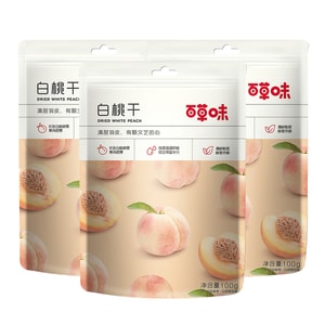 BE&CHEWY White Peach Dried Fruit 100g x 3 Bags Value Pack - 1:25 Golden Sweet-Sour Ratio, Dried Fruit for Tea, Snack Dried Peach, Peach Flesh Dried, White Peach Oolong Tea Ingredient