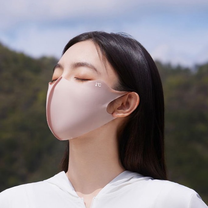 HSPM 新款無痕防曬護眼角口罩女輕薄3d立體冰絲面罩防紫外線透氣顯臉小 粉