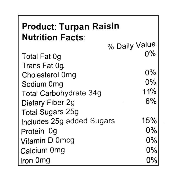 Turpan Dried Fruit Raisin Healthy Snack No Additive 250g 6
