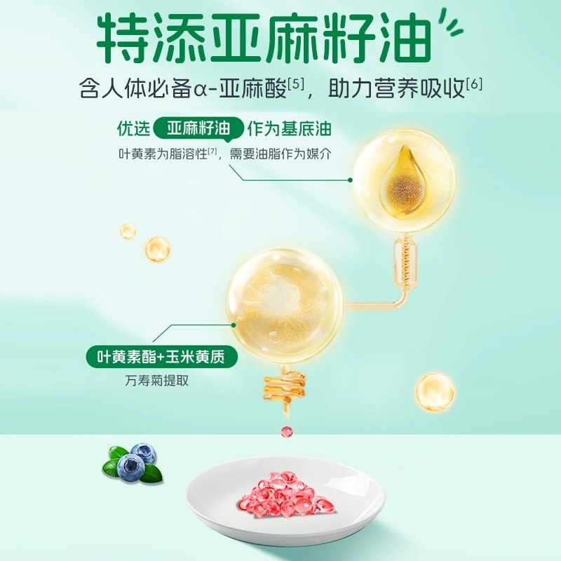 【中國直郵】 爺爺的農場 DHA藻油無糖爆珠 加入亞麻仁油葉黃素酯無糖80粒/盒