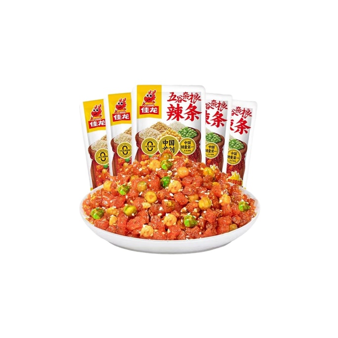  佳龍 五穀雜糧辣條16g*10包 1袋裝 兒時經典大麵筋素肉牛筋豆乾麻辣豌豆解饞小點心 小紅書推薦