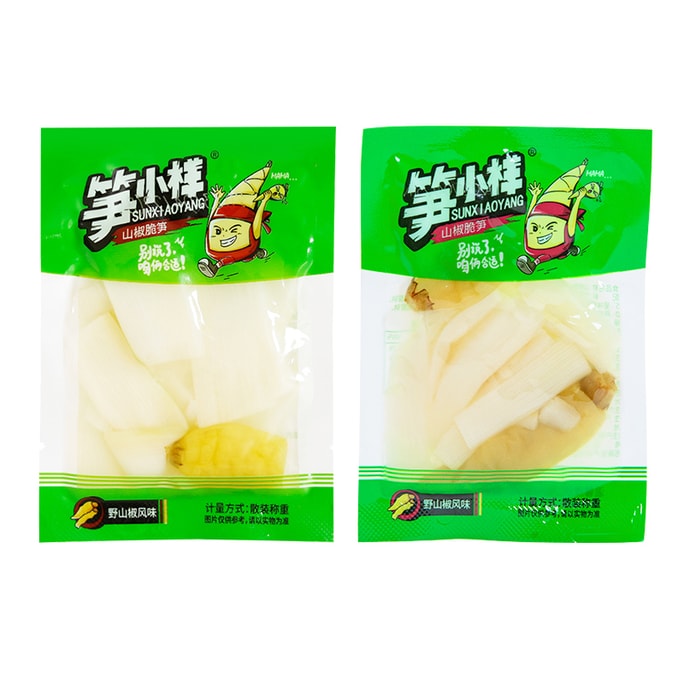 【中国直邮】 笋小样 山椒脆笋 笋条& 笋片 100g(4包)【酸辣脆爽 鲜嫩爽口】竹笋干开袋即食散装休闲素食零食小吃