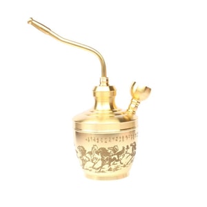 Hookah with filter cotton, four-purpose smoking set, thickened brass hundred fortune hookah, pipe handicraft decoration, 10.5cm*5.4cm*12.8cm