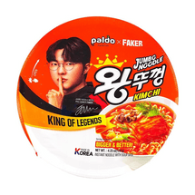 Faker × Wang Tukong Jumbo Noodle - Korean Instant Ramen With Soup Base, Kimchi Flavor, 4.23 oz 【King Of Legends】【Bigger