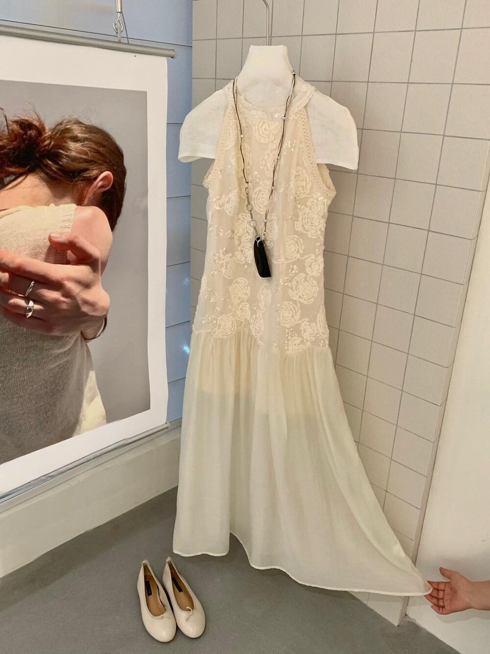 【加拿大直郵】 加拿大 SCENARIO 象牙輕語蕾絲連身裙 S-M碼 奶油色 乳白色 M