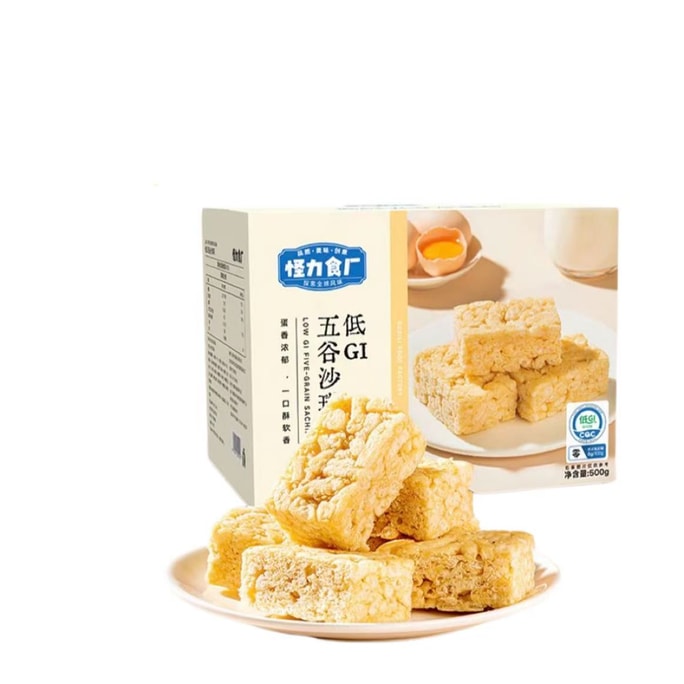 怪力食廠 低GI五穀沙琪瑪禮盒孕婦孕期零食500g整箱慢升糖友