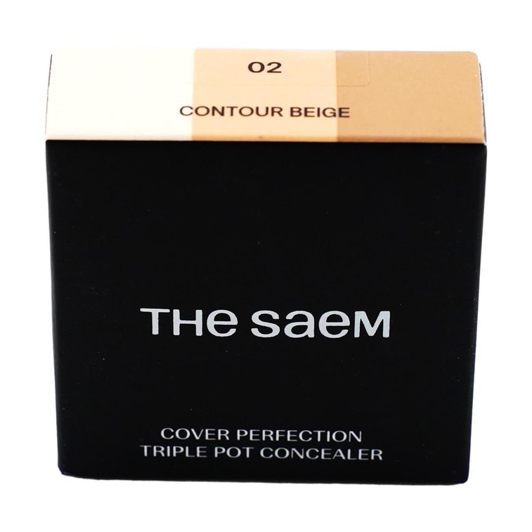 韓國THE SAEM得鮮 三色遮瑕膏 完美遮瑕三效盤遮瑕膏 #02 Contour Beige 修輪廓陰影鼻影 提亮高光 21~23號色推薦 12