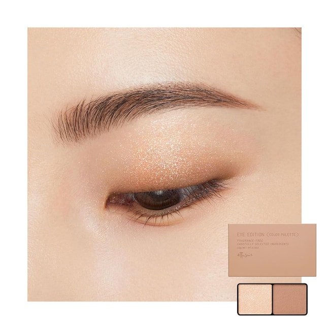 日本ETTUSAIS艾杜纱 双色双效眼影盘 亮片+哑光 持久显色养肤 3.8g #19 挚爱米褐色