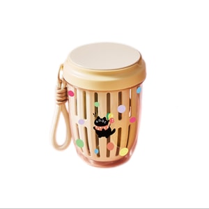 【中国直邮】 便携沙拉杯 水果杯 双层随手杯 双层沥水保鲜杯 早餐杯 带盖勺便当杯 - 白色 1个