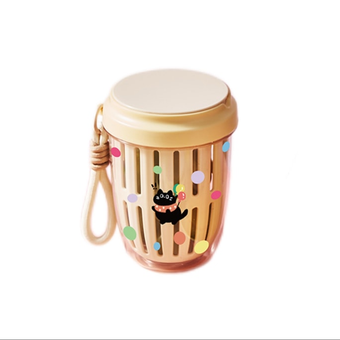 Portable Salad Cup Double-layer Fresh-keeping Cup with Strainer - White 1Pc