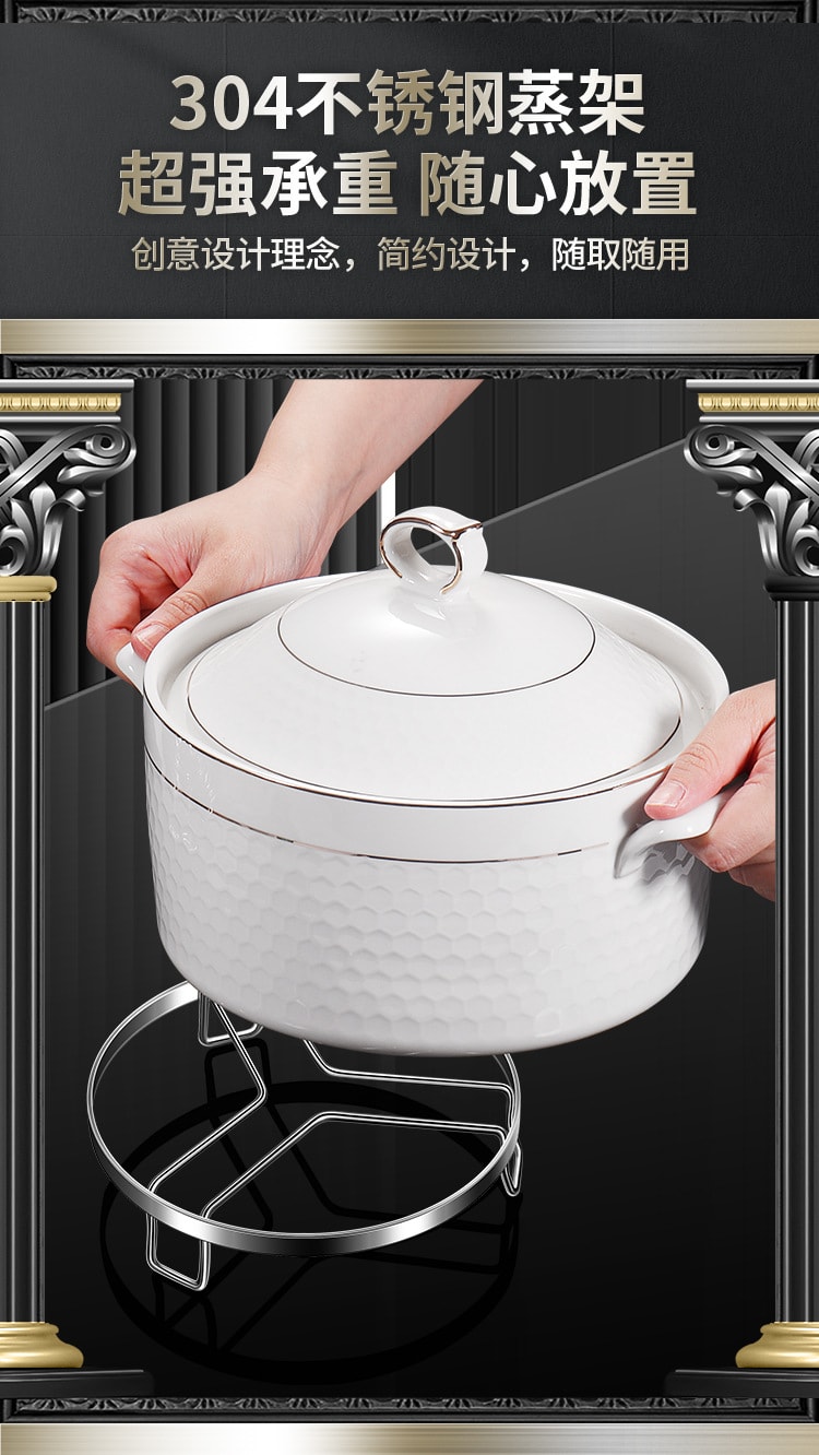 FaSoLa Life Support de Cuisson en Acier Inoxydable 304 Taille Moyenne / pièce Bord Élargi Plus Stable Poli Lisse Cuisson Facile