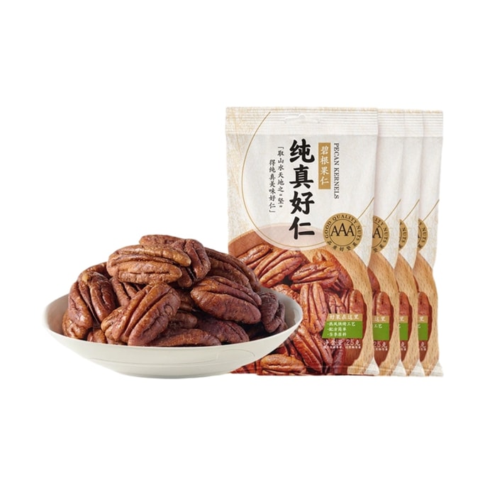 【中国直邮】 来伊份 碧根果仁坚果炒货坚果干货25g*4袋
