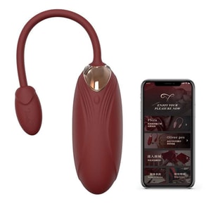 Viotec Olive Pro Remote Control Vibrator - Burgundy Red
