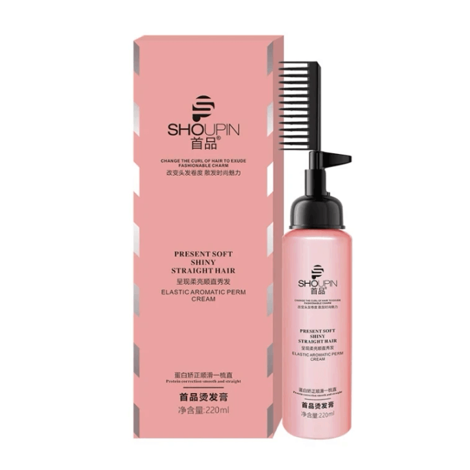 Produit phare, expédition directe, crème lissante 220 ml, crème lissante sans fer à lisser, redressement protéiné à domicile, assouplissement des cheveux naturellement bouclés et crépus.