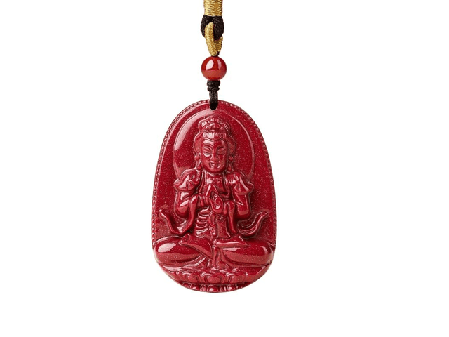 上肯西蔵紅玉髄「四臂観音菩薩」50㎜薬師珠52珠ネックレス 仏像彫刻、裏あり 中国直送】 普陀山 吉照堂 大日如来ペンダント 本命仏ネックレス