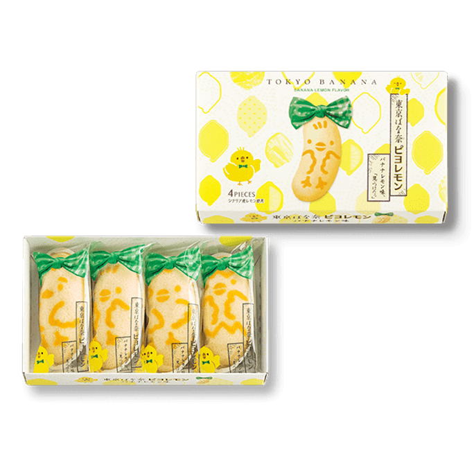 일본 선물의 첫 번째 선택 TOKYO BANANA 도쿄 바나나 케이크 여름 한정 병아리 프레시 레몬 크림 샌드위치 케이크 4개입