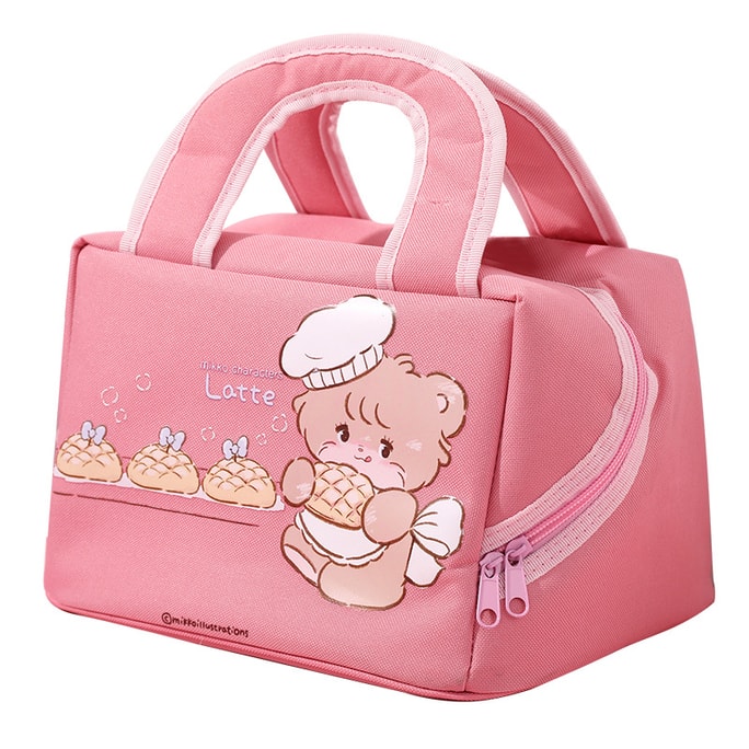 Mikko Cute Cartoon Lunch Box Bag Insulation Portable Pink 1Pc