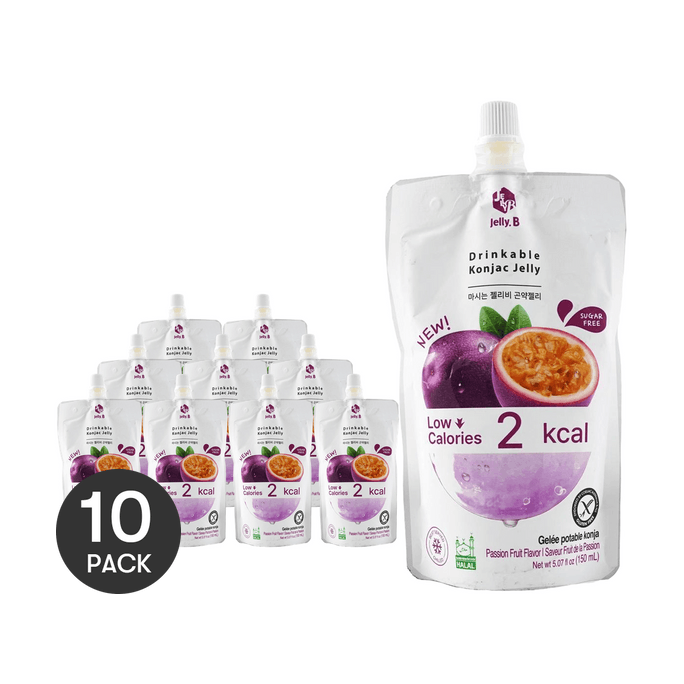 곤약 젤리 드링크 패션프루트, 설탕 0% 저칼로리, 5.07 fl oz *10개입【10팩】